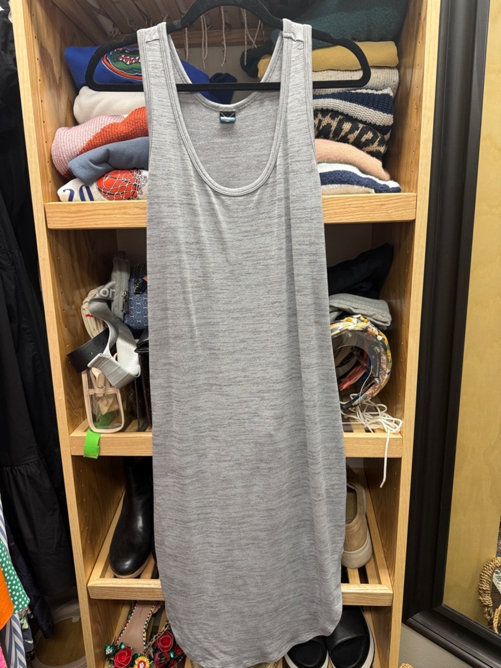 Gentle Fawn Gray Sleeveless Midi Tank Dress